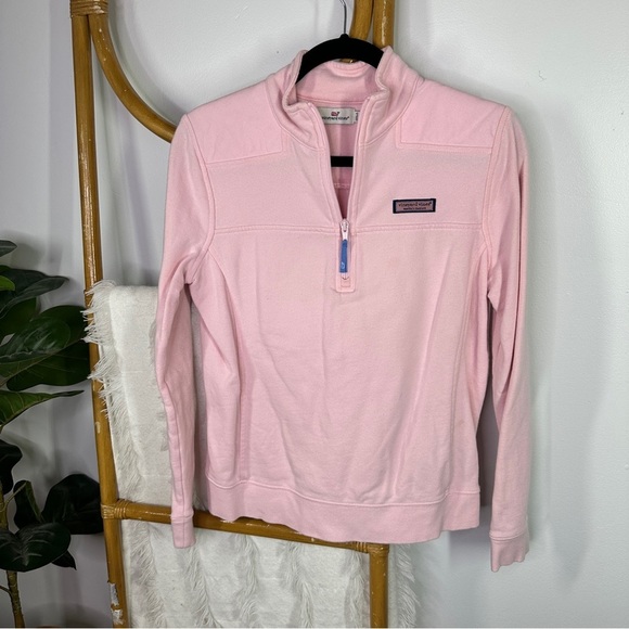 Vineyard Vines Light Pink Half Zip Sweater Pull Over sz S - Picture 3 of 8